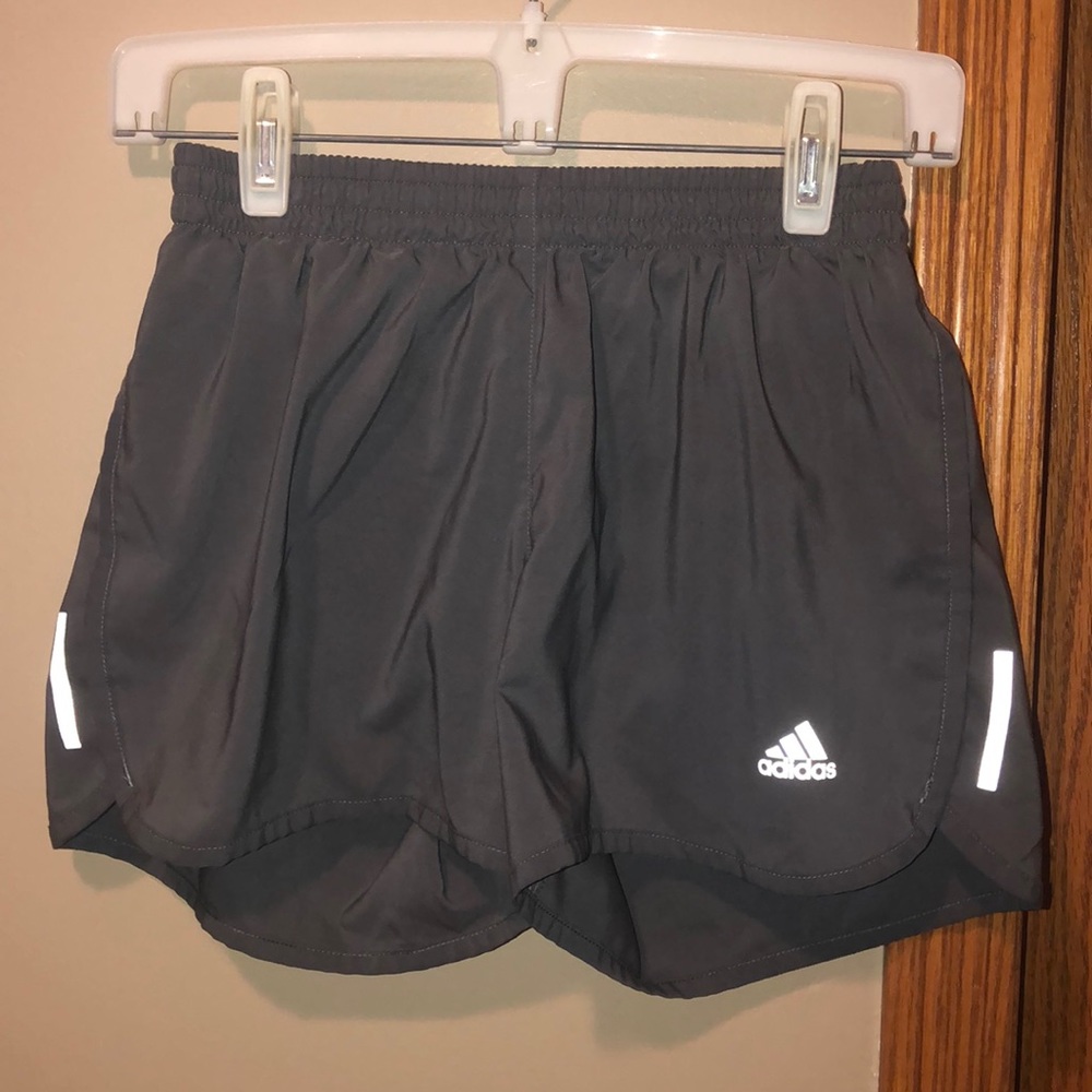 grey adidas running shorts
